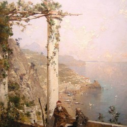 Two monks on the coast of Amalfi